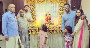 Rohit Sharma Celebrates Ganesh Chaturthi with Family in Heartwarming Home Celebration