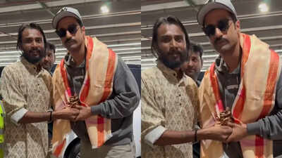 Vicky Kaushal removes his shoes before accepting Chhatrapati Sambhaji Maharaj's murti; fans praise his 'sanskar' and humble gesture